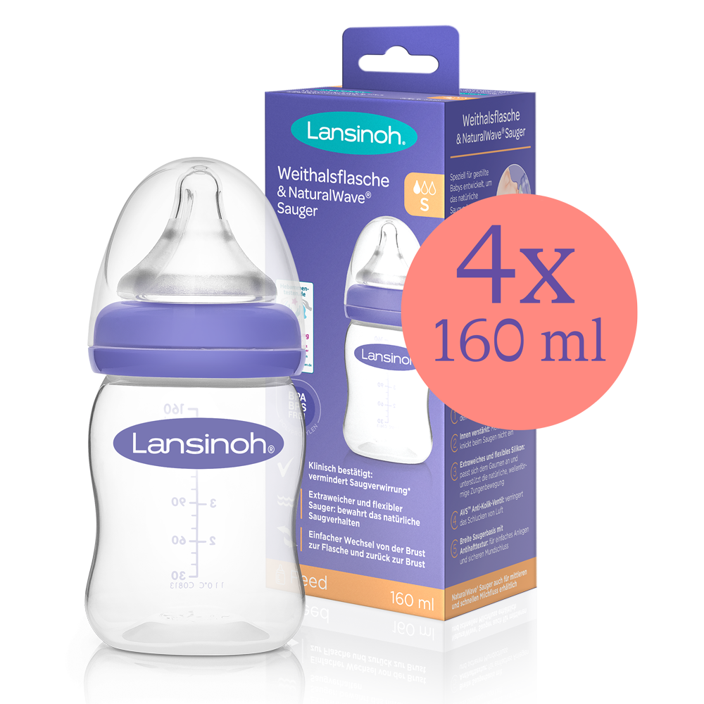 Babyflasche mit NaturalWave® Sauger 4 x 160 ml