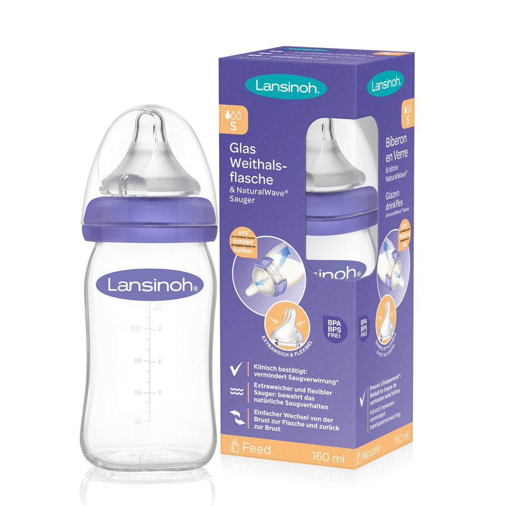 Glas-Babyflasche mit NaturalWave® Sauger 160 ml