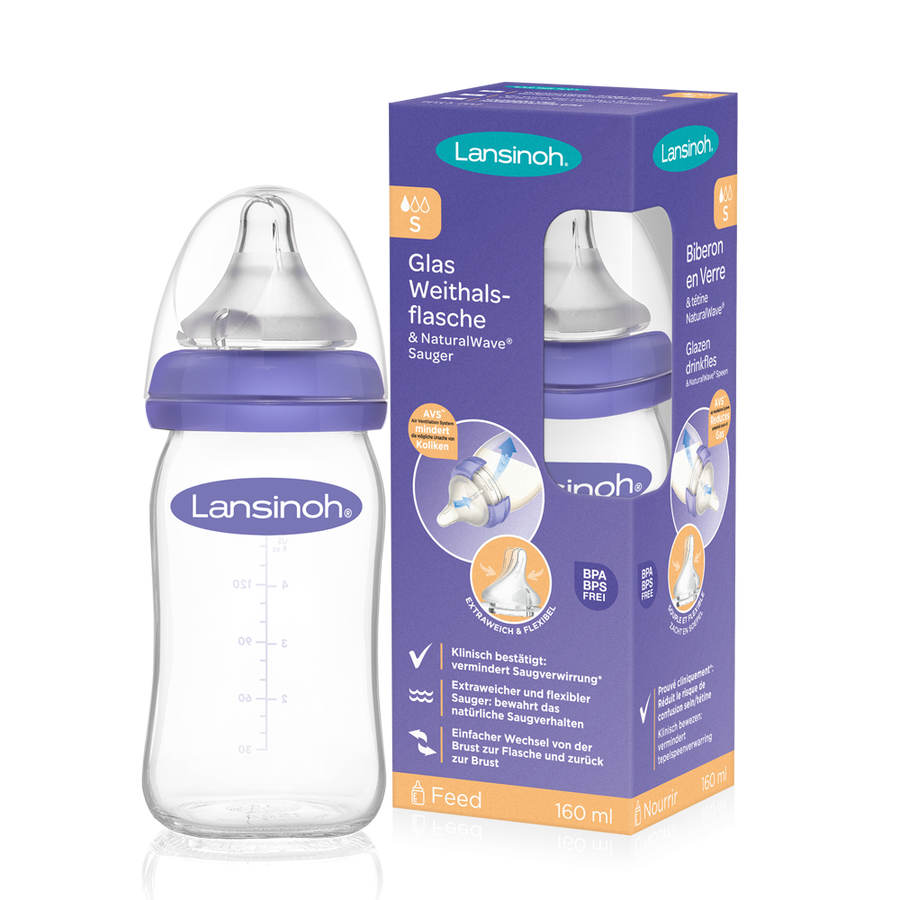Glas-Babyflasche mit NaturalWave® Sauger 160 ml