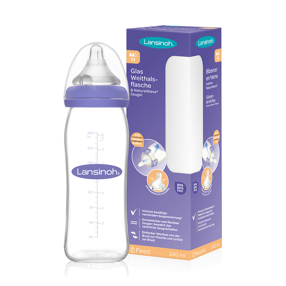 Glas-Babyflasche mit NaturalWave® Sauger 240 ml