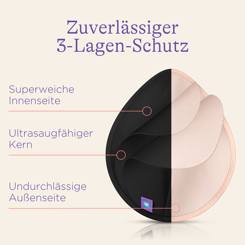 Alimos Bio-Bambus Stilleinlagen | 4-lagig, 12 Cm | Wiederverwendbar & Super Saugstark | 14 Stück Inkl. Wäschesack
