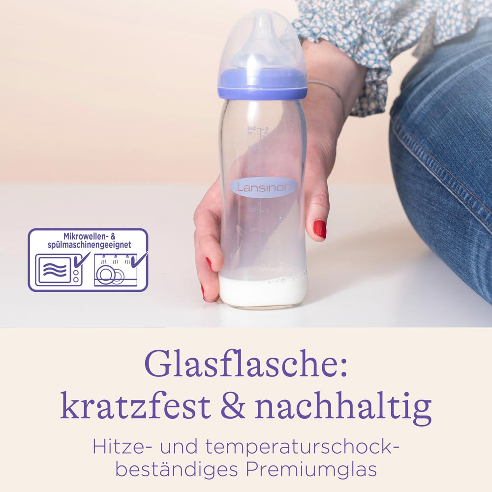 Glas-Babyflasche mit NaturalWave® Sauger